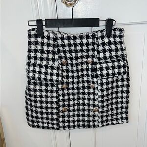 SHEIN Black and White Mini Pencil Skirt